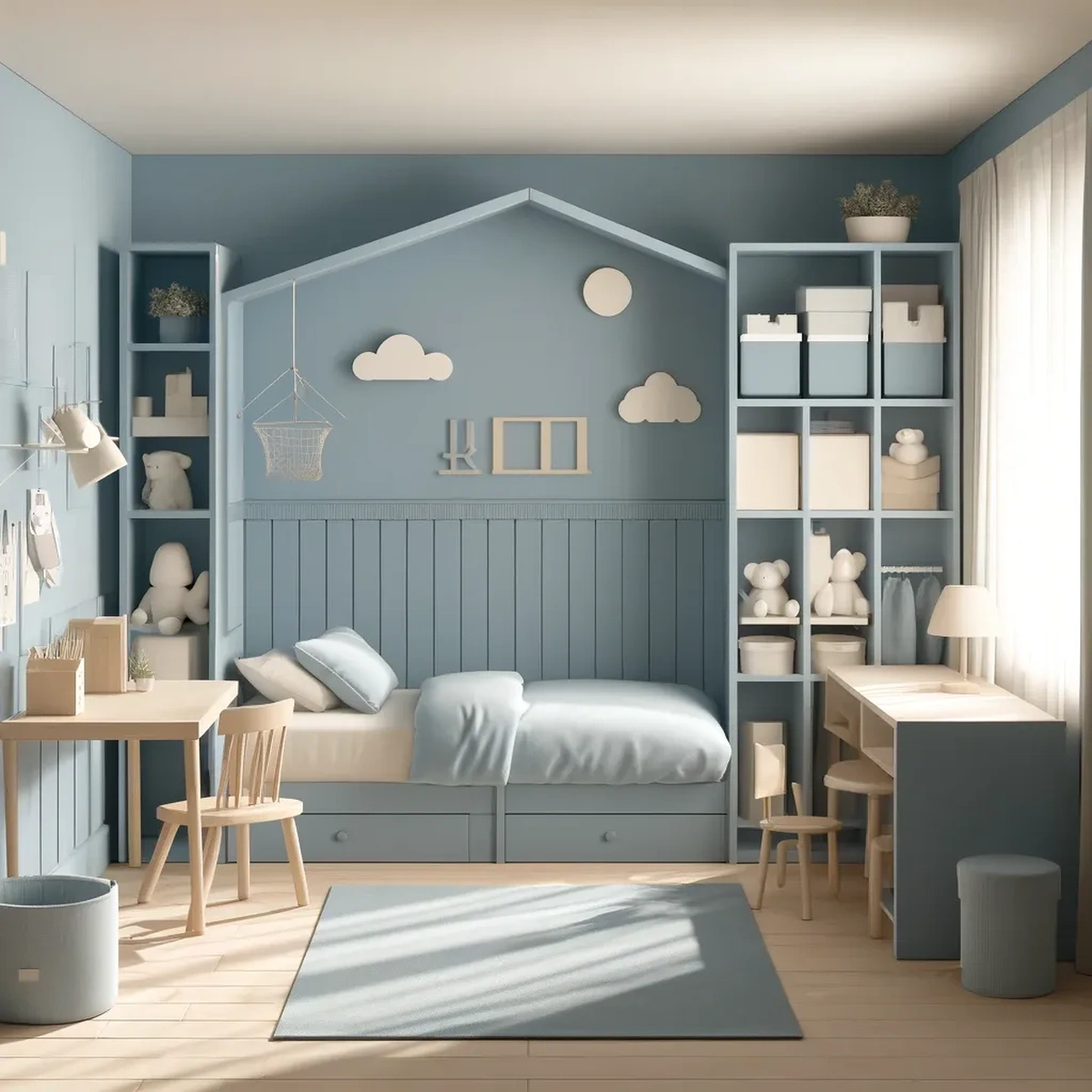 habitacion infantil azul